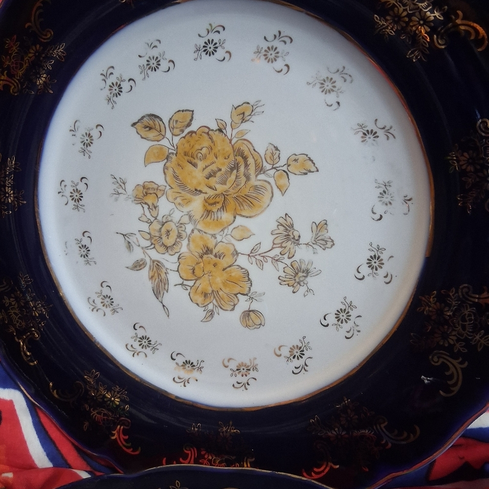 4 OUTSTANDING VINTAGE "ALPINE" CUISINE FINE PORCELAIN DINNER PLATES.